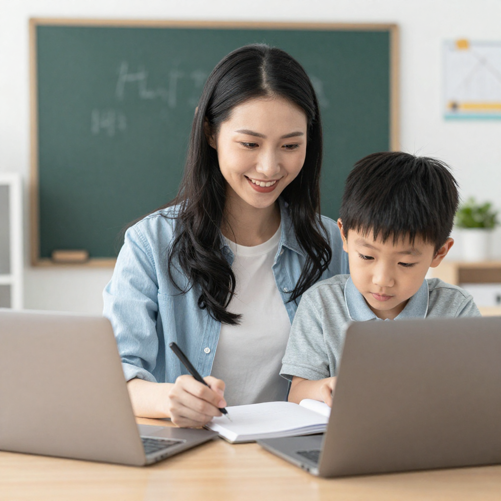 Learner practicing with tutor